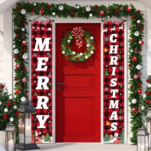 Christmas Santa and Snowman Door Couplet