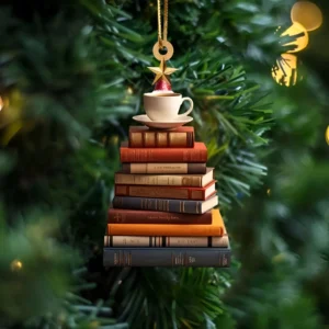 Creative 2D Acrylic Book Pendant - Charming Ornament for Book Lovers