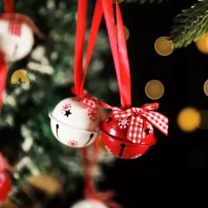 12pcs Red & White Christmas Bells