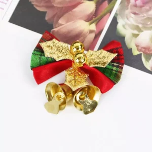 6-Piece Christmas Bow with Bells Ornament Set